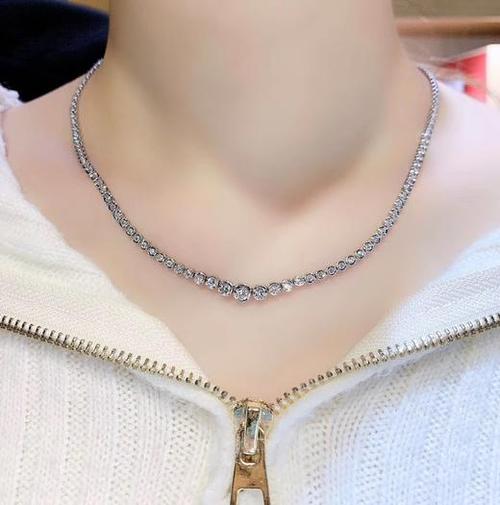 【铂金镶嵌钻石项链】钻石3.17克拉,链长42cm,总重10.2g